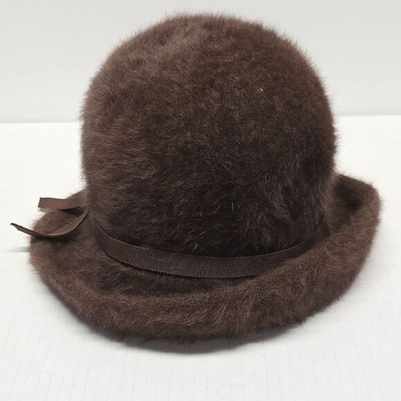 Kangol Furgora Cloche Hat Brown Angora Wool Blend England - Picture 3 of 9